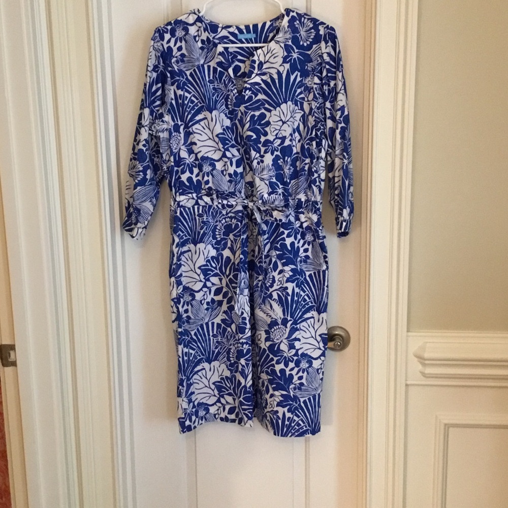 J. McLaughlin Blue and White Floral Dress